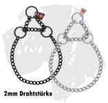 Sprenger-Kette mit Zugbegrenzung /Ausstellungshalsband rundgliedrig mit Zugkette, 2mm