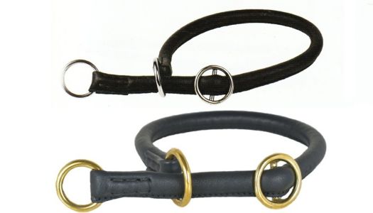 Rundlederhalsband mit Zugstopp schwarz