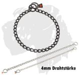 Sprenger-Ketten Hundehalskette rundgliedrig Edelstahl schwarz matt 4mm
