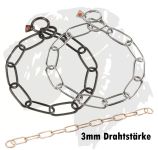 Sprenger Ketten Kettenhalsband langgliedrig Edelstahl schwarz matt Curogan 3mm