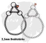Sprenger-Kette mit Zugbegrenzung / Hundehalsketten rundgliedrig mit Zugkette, 2.5mm
