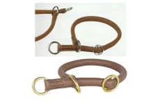 Rundleder Halsband mit Zugstopp cacao braun