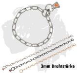Sprenger Ketten Kettenhalsband medium Edelstahl schwarz matt Curogan 3mm