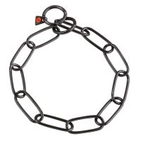 Sprenger Kettenhalsband langgliedrig Edelstahl schwarz 4mm grosse Glieder