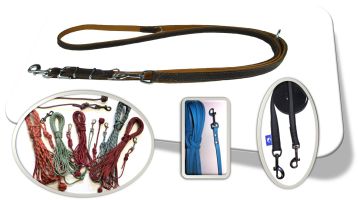 Hundeleinen Leine Führleine Leder Nylonleine gummiert Schleppleine