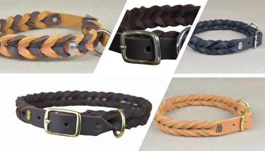 Fettlederhalsband geflochten verstellbar alle Farben