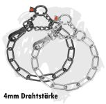 Sprenger Halsband Kettenhalsband langgliedrig mit Zugkette und Karabiner 4mm